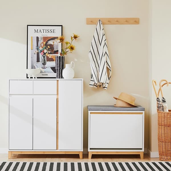 Rootz Modern Shoe Cabinet - Storage Unit - Space Saver - Compact & Justerbar - 80 cm x 85 cm x 34 cm