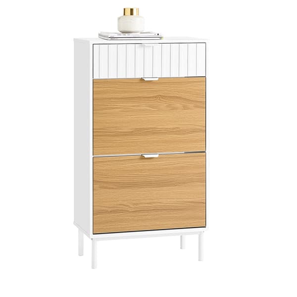Rootz Shoe Storage Cabinet - Shoe Organizer - Fodtøjshylder - MDF & Metal Stability - 60x110x35cm