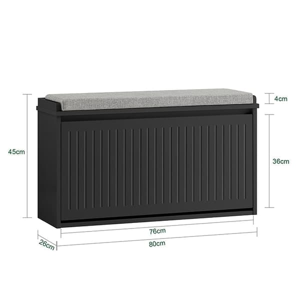 Rootz Shoe Cabinet - Skoopbevaring - skoarrangør - inkluderer sædepude - MDF, grå - 80x45x26cm