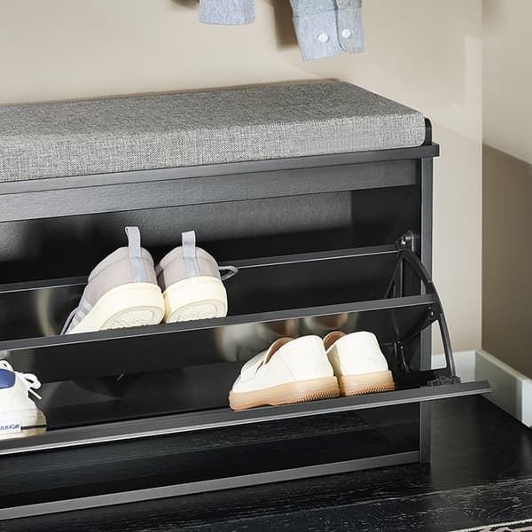Rootz Shoe Cabinet - Skoopbevaring - skoarrangør - inkluderer sædepude - MDF, grå - 80x45x26cm