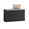 Miniatyrbillede 1 af 7: Rootz Shoe Cabinet - Skoopbevaring - skoarrangør - inkluderer sædepude - MDF, grå - 80x45x26cm