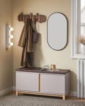 Pikkukuva 3 / 8: Rootz Storage Bench - Entryway -järjestäjä - kenkäkaappi - Säädettävät hyllyt - Mukava tyyny - 90 x 34 x 47 cm