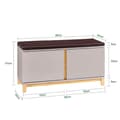Pikkukuva 4 / 8: Rootz Storage Bench - Entryway -järjestäjä - kenkäkaappi - Säädettävät hyllyt - Mukava tyyny - 90 x 34 x 47 cm