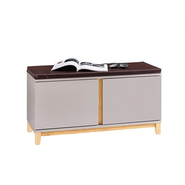 Rootz Storage Bench - Entryway -järjestäjä - kenkäkaappi - Säädettävät hyllyt - Mukava tyyny - 90 x 34 x 47 cm
