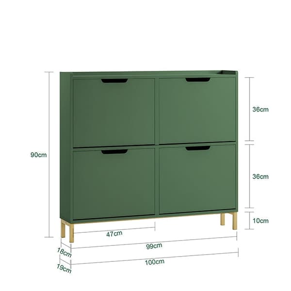 Rootz Shoe Storage -kaappi - kenkäjärjestäjä - kenkäteline - tilaa säästävä muotoilu - 100x90x19cm