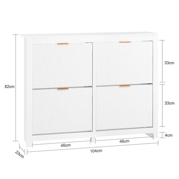 Rootz Shoe Cabinet - Shoe Storage - Footwear Organizer - Moderne design - kun 23 cm dyb - 104x82x23cm