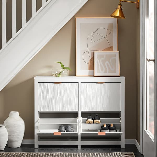 Rootz Shoe Cabinet - Shoe Storage - Footwear Organizer - Moderne design - kun 23 cm dyb - 104x82x23cm