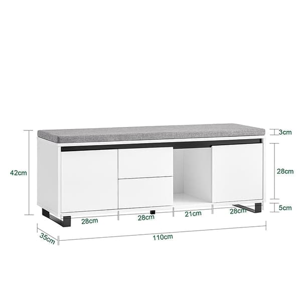 Rootz Shoe Cabinet - Storage Unit - Organizing Solution - Justerbare hylder - 110x42x35cm