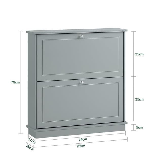 Rootz Shoe Storage Cabinet - Shoe Organizer - Entryway Shoe Rack - Robust vægmonterbar - 76x79x18cm