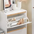 Miniatyrbillede 5 af 7: Rootz Modern Shoe Cabinet - Foldbare rum - Rumbesparende opbevaring - MDF & Bambus - 60x91x34cm