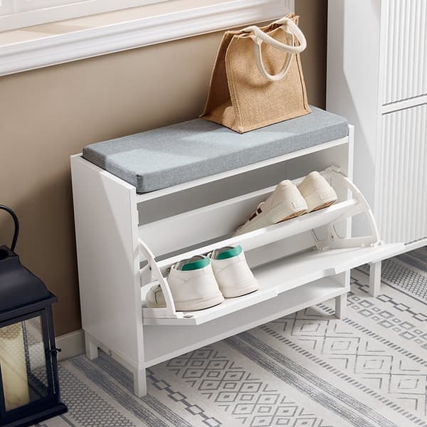 Rootz Entryway Shoe Cabinet - Shoe Storage - Shoe Organizer - Space Savering Design - 60x52x24cm