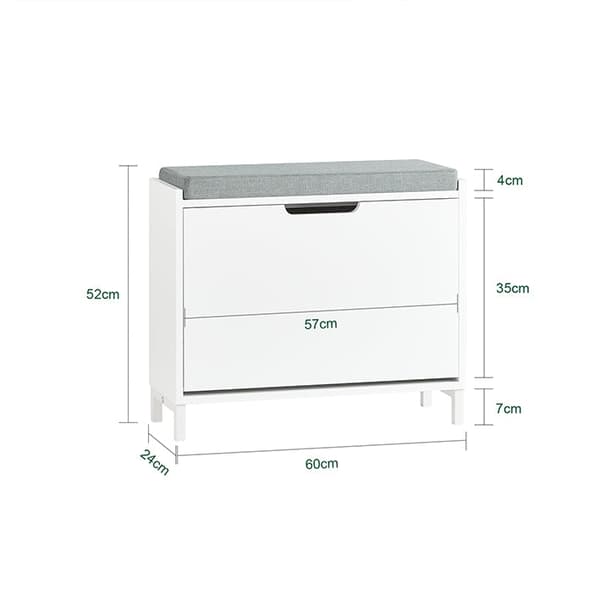 Rootz Entryway Shoe Cabinet - Shoe Storage - Shoe Organizer - Space Savering Design - 60x52x24cm