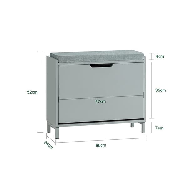 Rootz Shoe Storage Cabinet - Shoe Organizer - Shoe Rack - Space Saving Design - Dimensions: 60x52x24cm - Håller upp till 113 kg