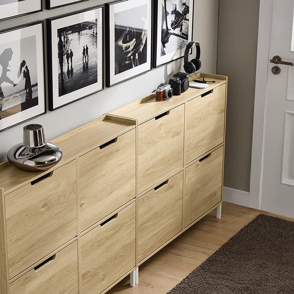 Rootz Shoe Storage Cabinet - Shoe Rack - Entryway Organizer - Stability & Space - MDF/Metal - 100cm x 90 cm x 19 cm