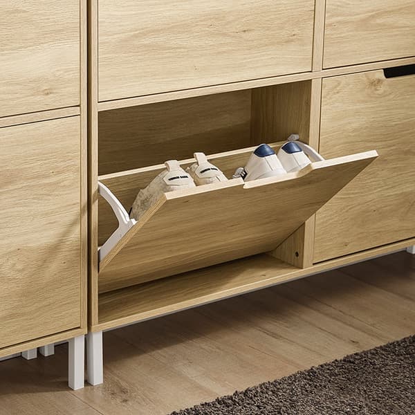Rootz Shoe Storage Cabinet - Shoe Rack - Entryway Organizer - Stability & Space - MDF/Metal - 100cm x 90 cm x 19 cm
