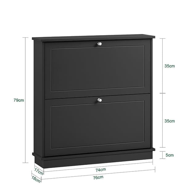 Rootz Shoe Storage Cabinet - Shoe Organizer - Entryway Shoe Rack - Rumbesparende design - 76x79x18cm