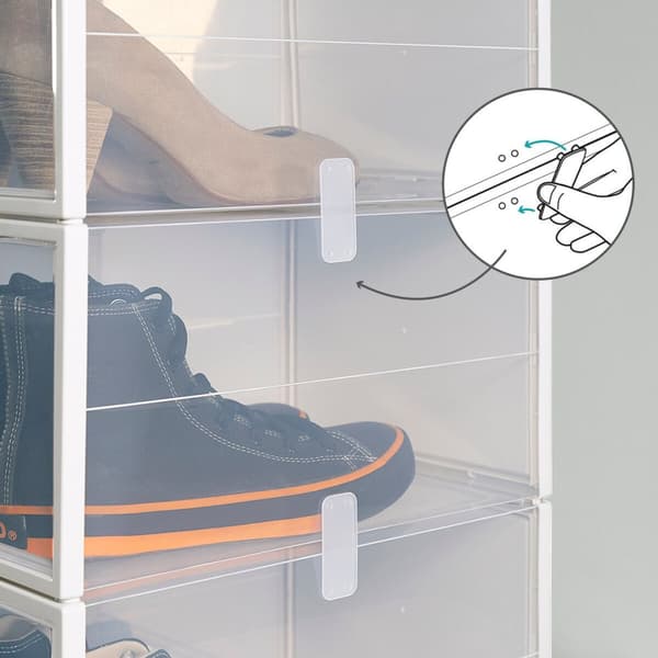Stabelbar skoboks Max Home polypropylen ABS 25 x 18,5 x 35 cm (4 enheter)