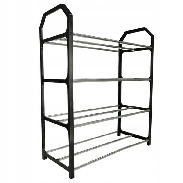 SKOSKAB 4 NIVEAUER 12 PAR HYLDESTAND SORT PREMIUM
