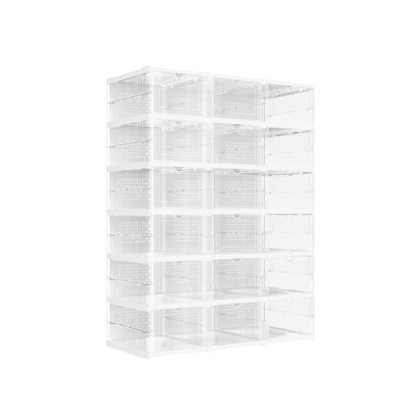 Skoskab, SONGMICS, 35,5x25,5x105 cm, Transparent-Cloudhvid.