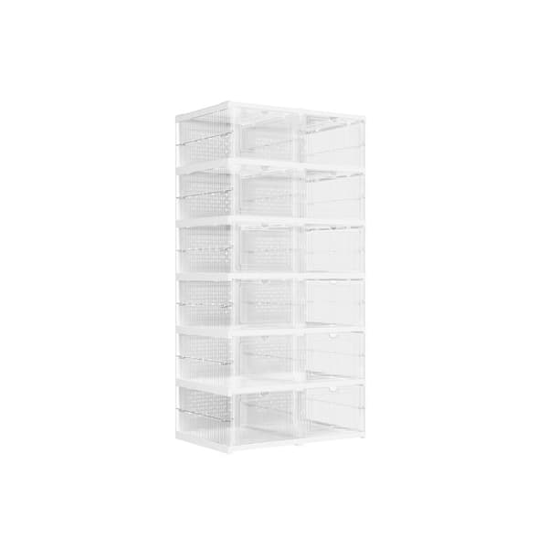 Skoskab, SONGMICS, 35,5x25,5x105 cm, Transparent-Skyhvid.