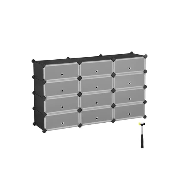 Reolsystem, SONGMICS Skoreol i plast, 40 x 30 x 17 cm, Sort