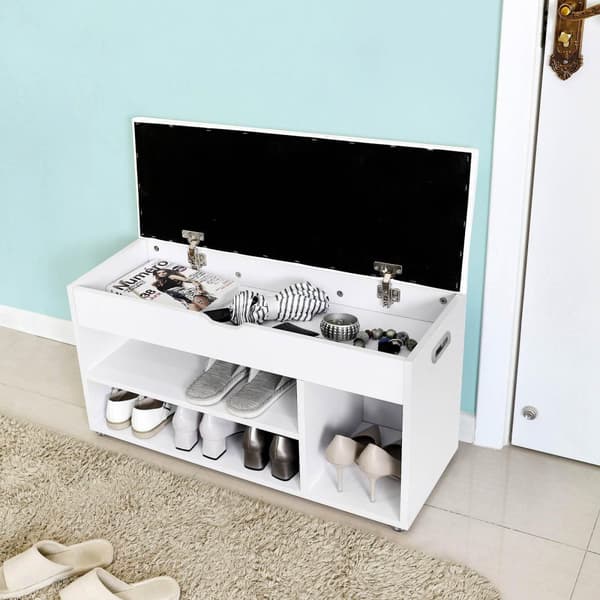 Sittbänk, VASAGLE LHS30W, 80x44 cm, Vit