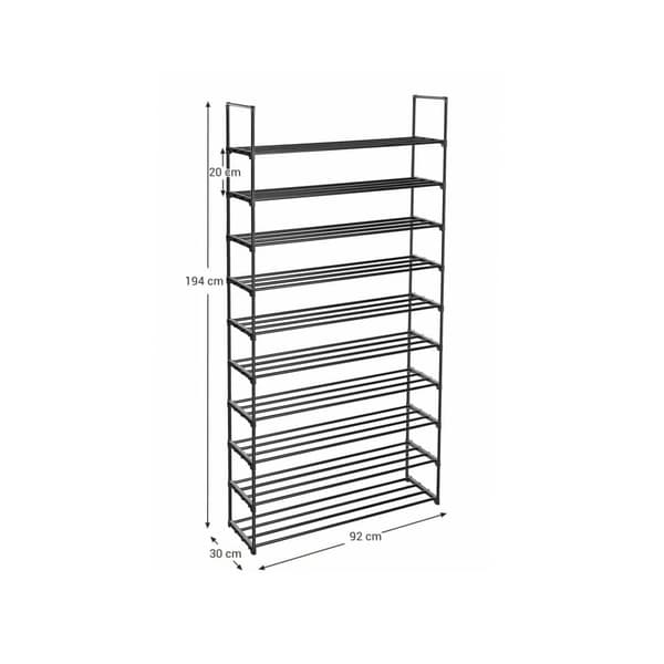 Sko Rack, LSA10G, 92x30 cm, Sort