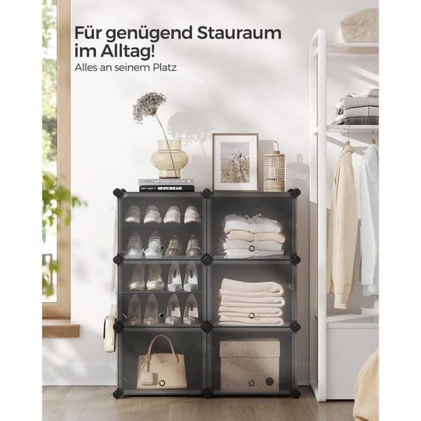 Skohylla, SONGMICS LPC033B01, 32x124x94 cm, Svart