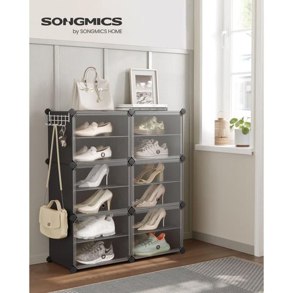 Skohylla, SONGMICS LPC033B01, 32x124x94 cm, Svart