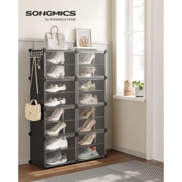 Kenkähylly, SONGMICS, 32x124x94 cm, Musta