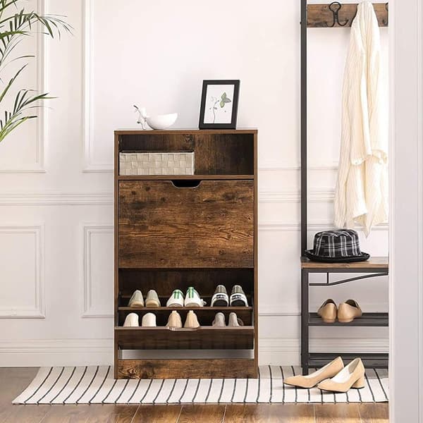 Sko Skab, LBC040X01, 60x24x102 cm, Brun