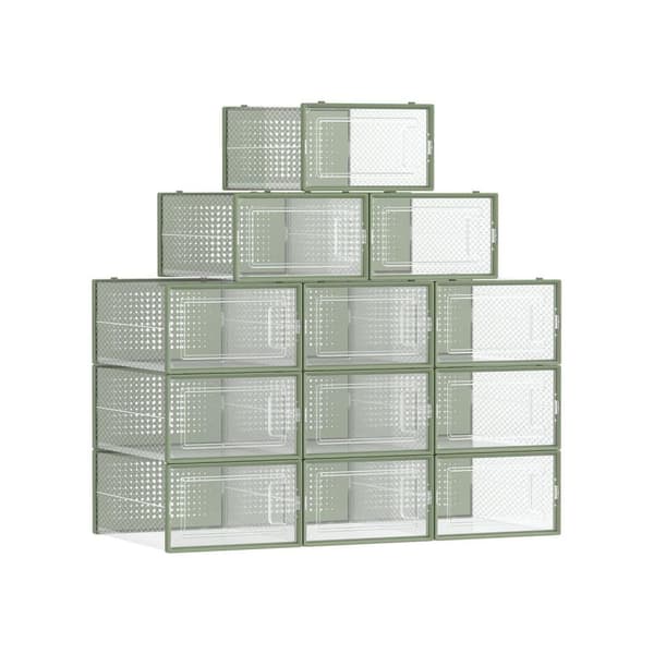 Skotøjskasser, SONGMICS, 33.5x23.2 cm, Transparent-Laurbærgrøn
