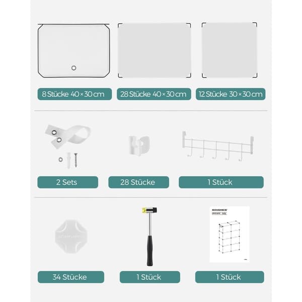 Skohylla, SONGMICS LPC034B01, 32x124x94 cm, Vit