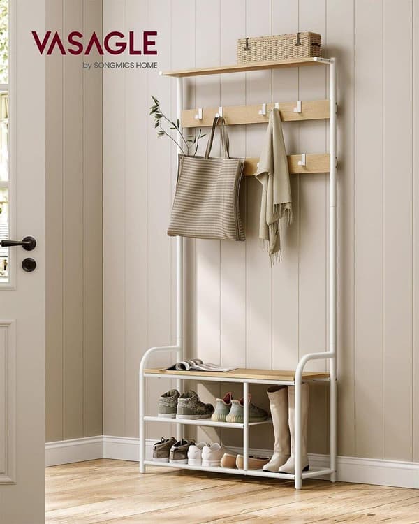 Garderobestativ, VASAGLE HSR409B01, 30x85 cm, Hvid