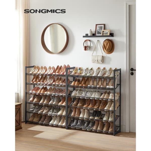 Kenkähylly, SONGMICS, 92,5x30,7x223 cm, Musta