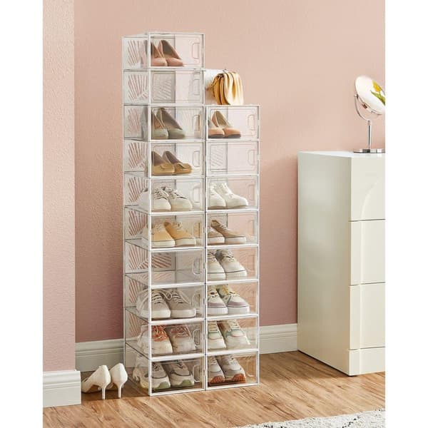 Skoboxar, SONGMICS, 33.5x23x14 cm, Transparent-Vit