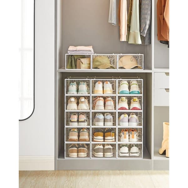 Skoboxar, SONGMICS, 33.5x23x14 cm, Transparent-Vit