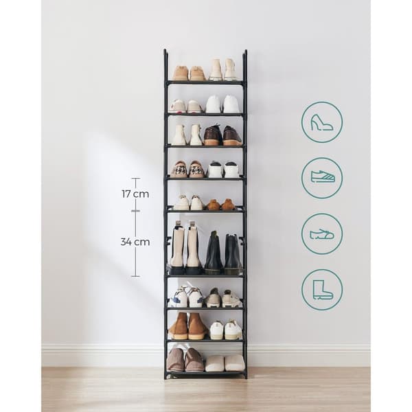 Sko Rack, SONGMICS, 45x28x173 cm, Sort