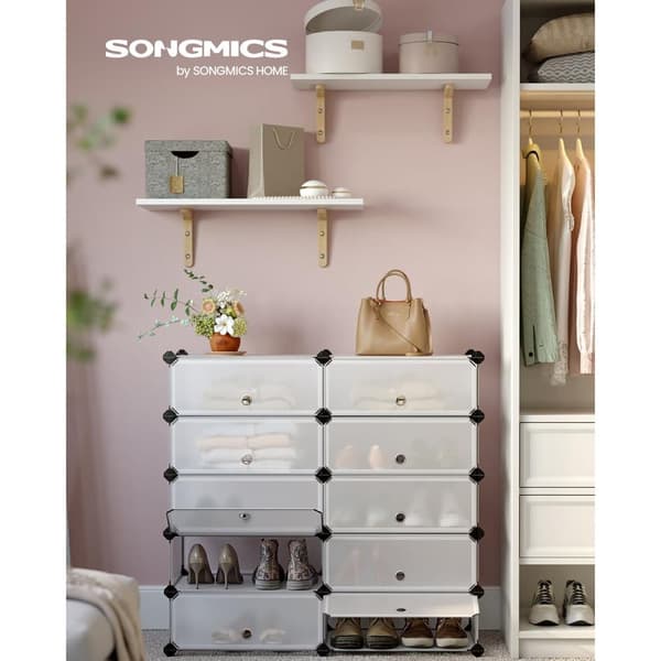 Skohylla, SONGMICS, 43x173x31 cm, Vit