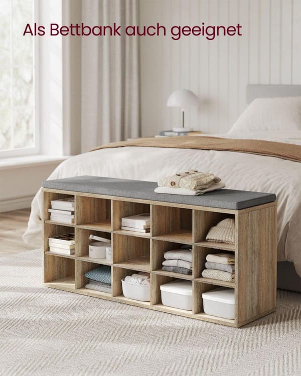 Sittbänk, VASAGLE, 30x105x48 cm, Grå
