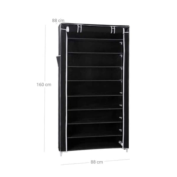 Sko reol, RXJ36HV1, 88x28x160 cm, Sort