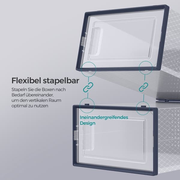 Skobokse Sæt af 18 - Plastik - Stabelbare opbevaringsbokse