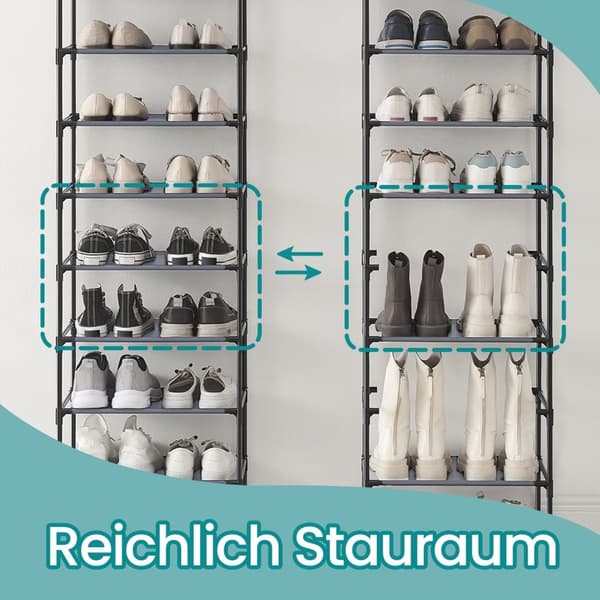 Sko rack - 10 lag, pladsbesparende skoopbevaring