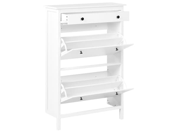 Skoopbevaringsskab Hvidt træ Spånplade Ben i gummitræ 2 rum Moderne design Entre Gang