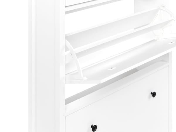 Skoopbevaringsskab Hvidt træ Spånplade Ben i gummitræ 2 rum Moderne design Entre Gang