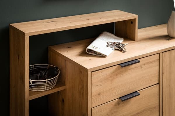 Rootz Large Shoe Cabinet - Moderne design - Skoopbevaring - 3 døre og skuffe - 5 rum - 98 cm x 110 cm x 30 cm
