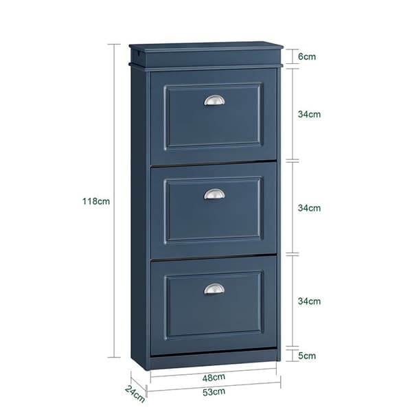 Rootz Shoe Cabinet - Shoe Storage - Footwear Organizer - Elegant & Stable Design - 53x118x24cm - Ideel til små indgange