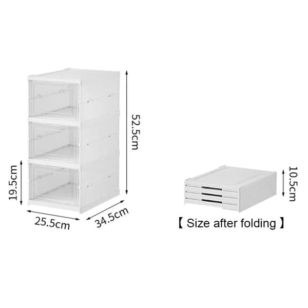 Foldbare Stabelbare Skoopbevaringskasser, Holdbart Akrylmateriale, Åndbart Design,3STK
