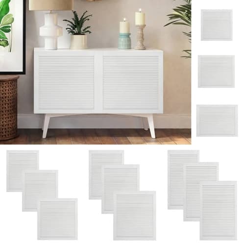 Skåplucka lamelldesign vit 39,5x49,4 cm massiv furu