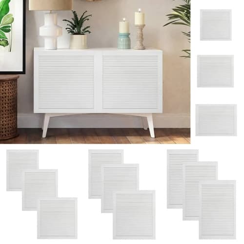 Skåpluckor lamelldesign 4 st vit 61,5x49,4 cm massiv furu